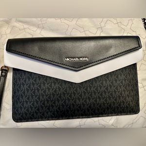 NWT Authentic Michael Kors black clutch purse